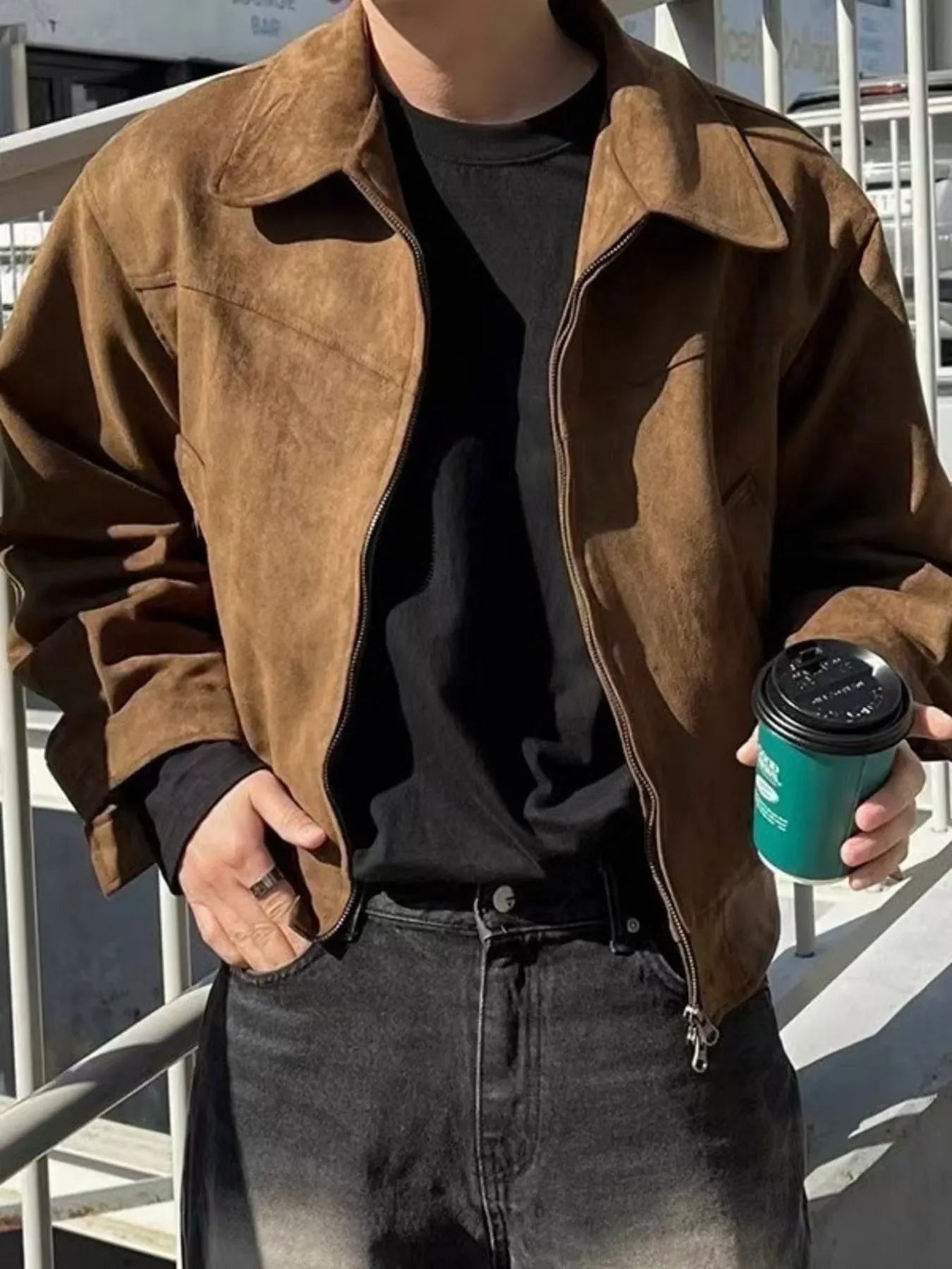 Men's Plus Size Zip Up Long Sleeve Jacket - Fashorio