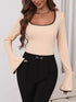Long Sleeve Bodysuit with Contrast Trim - Fashorio