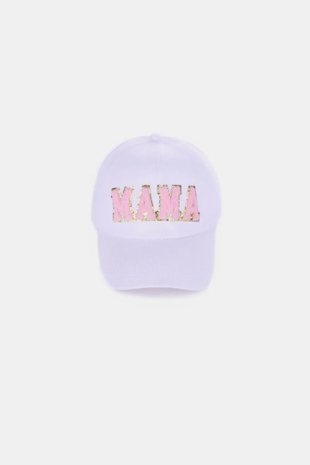 MAMA Chenille Patch Baseball Cap White One Size - Fashorio
