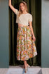 Mittoshop Flower Print Elastic Waist Tiered Skirt - Fashorio