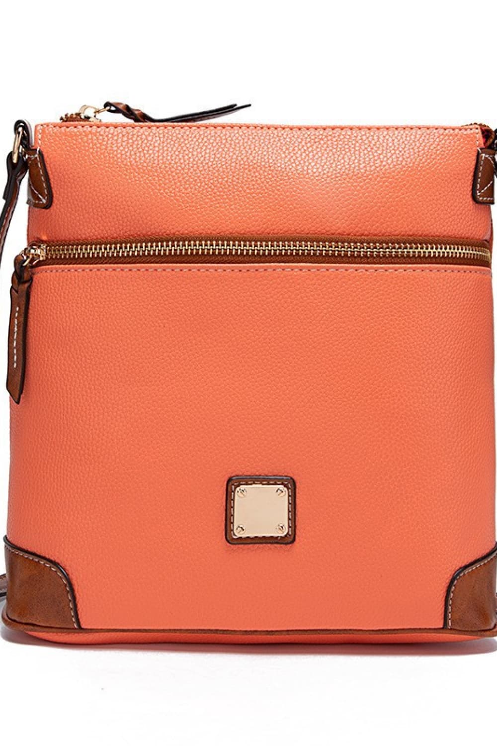 PU Leather Crossbody Bag Tangerine One Size - Fashorio