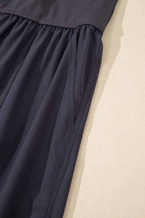 Cutout Square Neck Wide Strap Active Jumpsuit - Fashorio