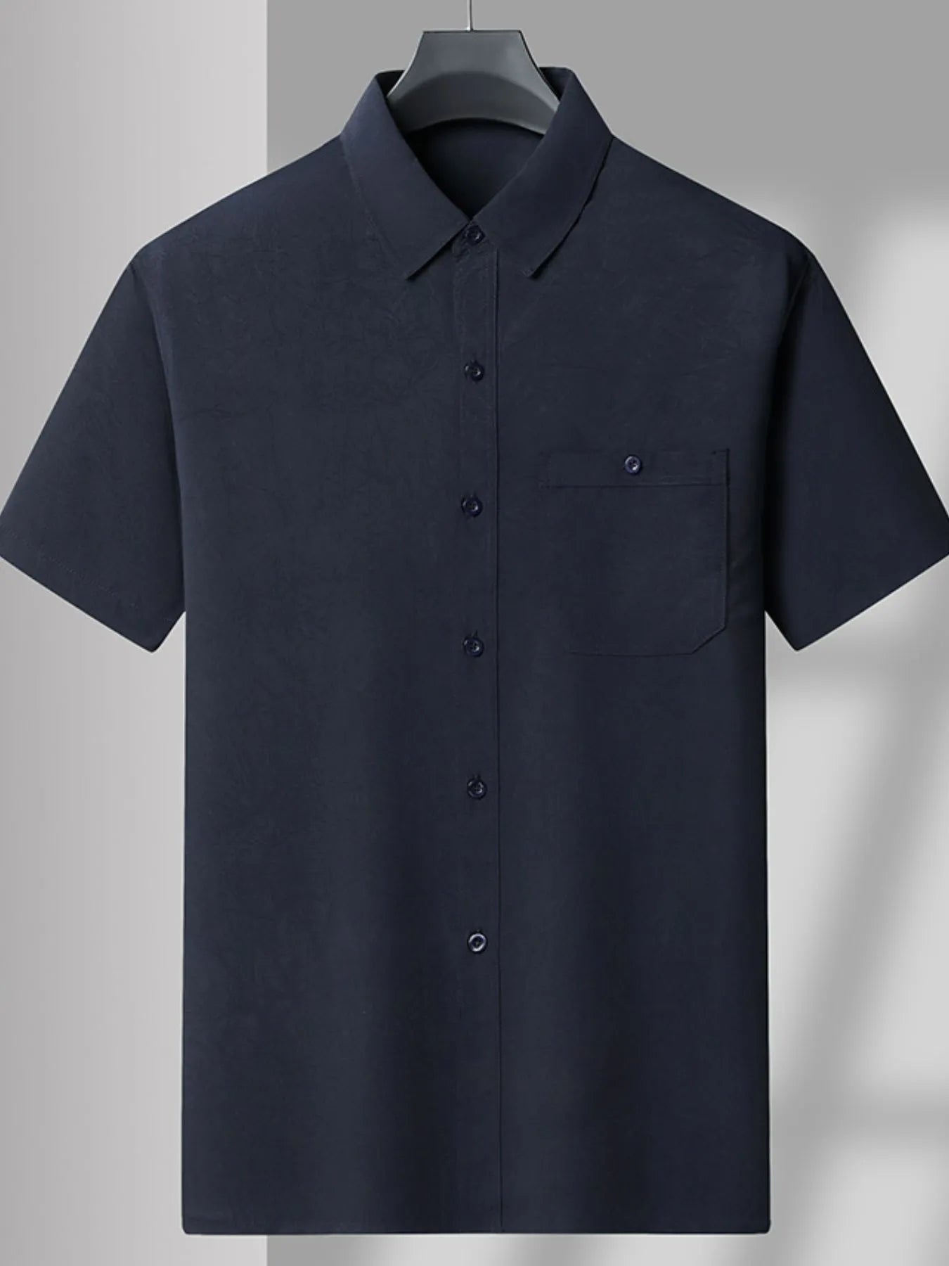 Men's Plus Size Button Up Short Sleeve Shirt and Pants Set - Fashorio