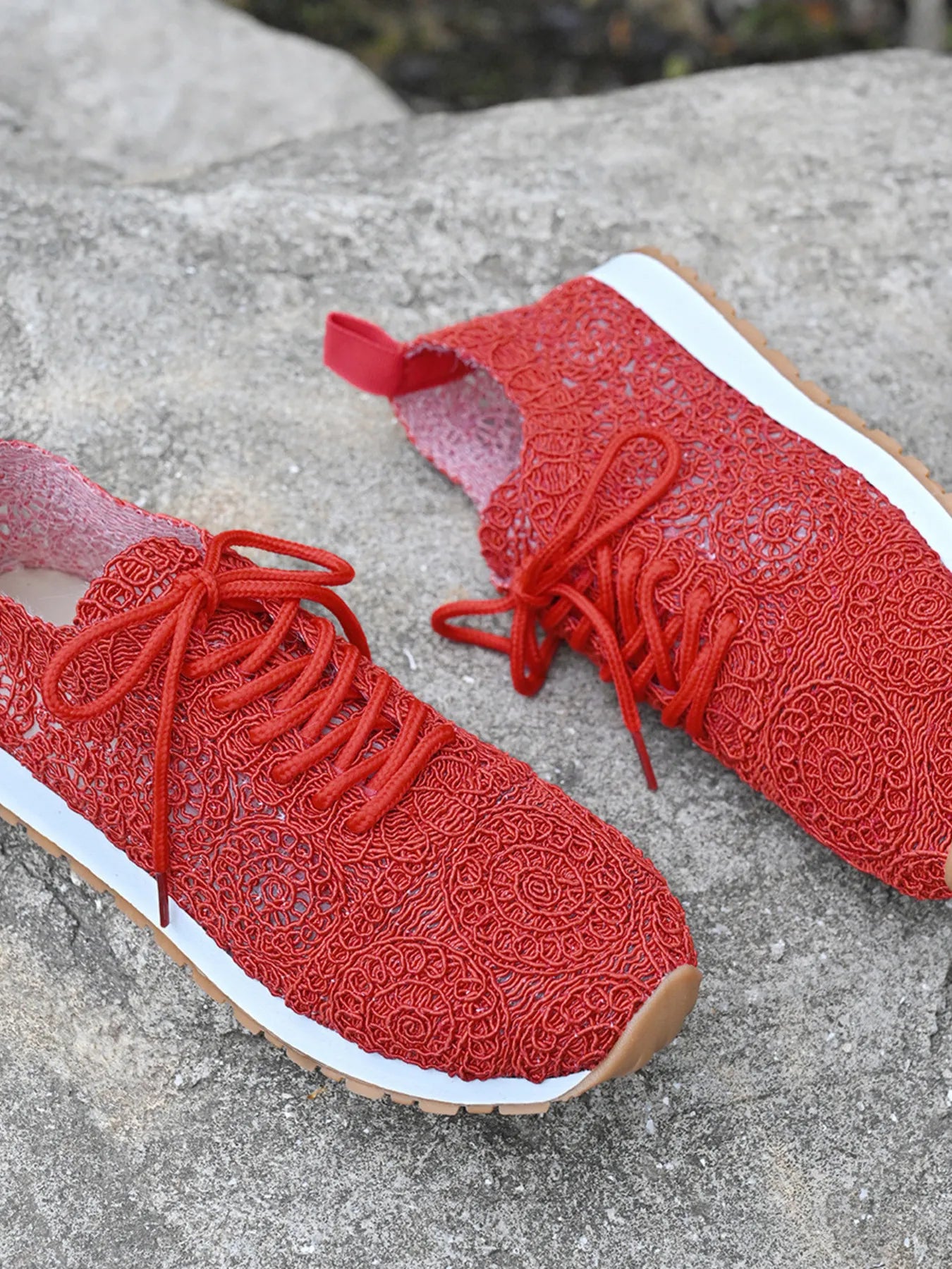 Mesh Lace Up Sneakers - Fashorio