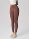 High Waist Active Leggings Dark Brown - Fashorio