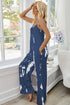 Shiny Tie-Dye Spaghetti Strap Jumpsuit with Pockets - Fashorio
