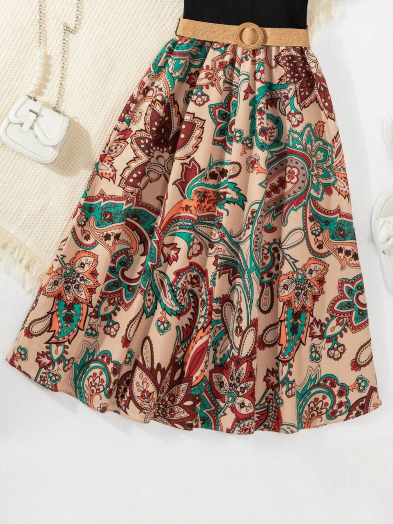 Children's Printed Short Sleeve Dress - Fashorio