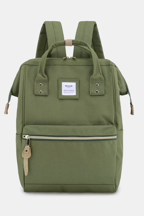 Himawari Waterproof Canvas Backpack Bag with Side Pockets Olive One Size - Fashorio