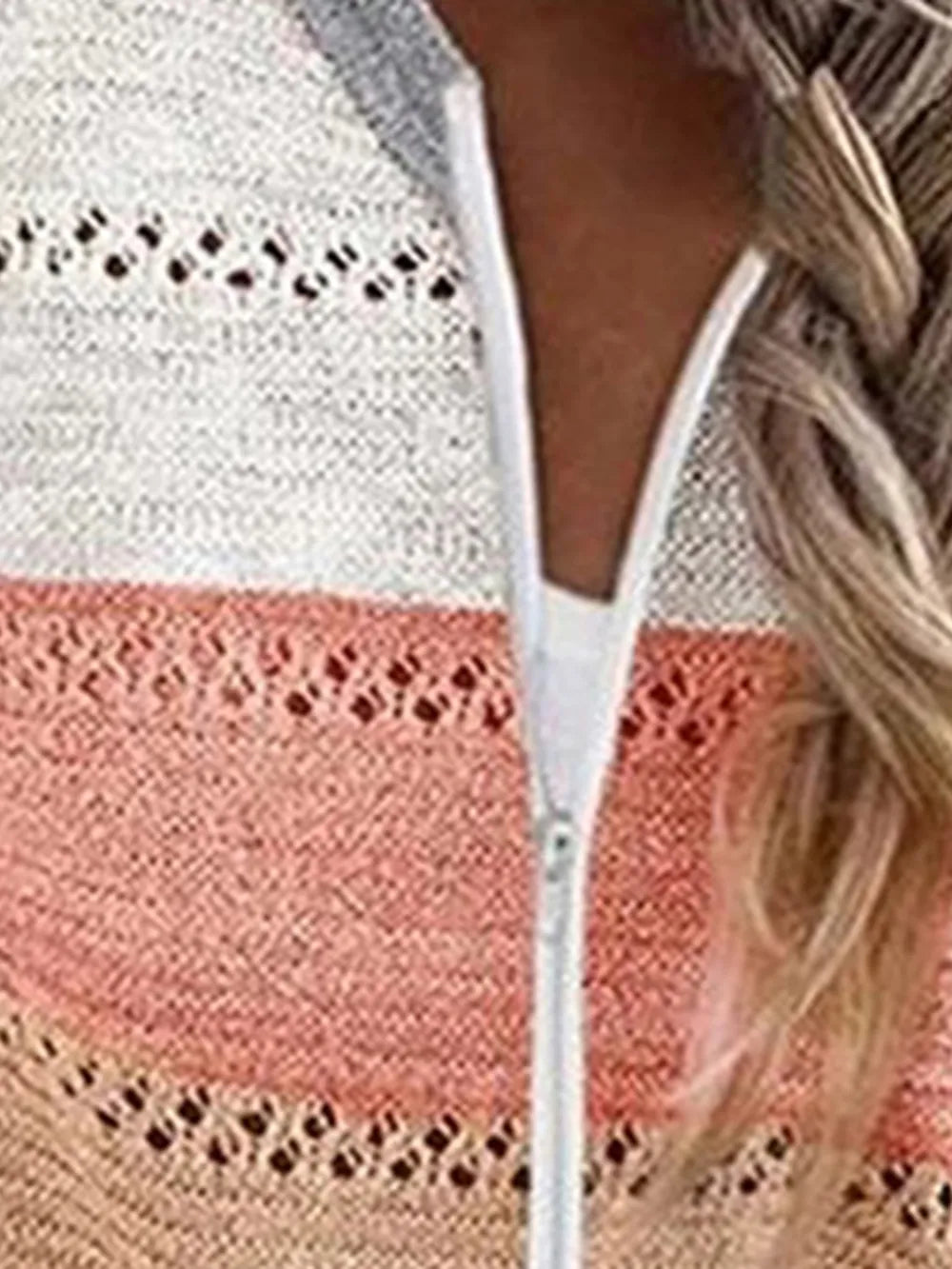 Color Block Drawstring Hooded Sweater - Fashorio