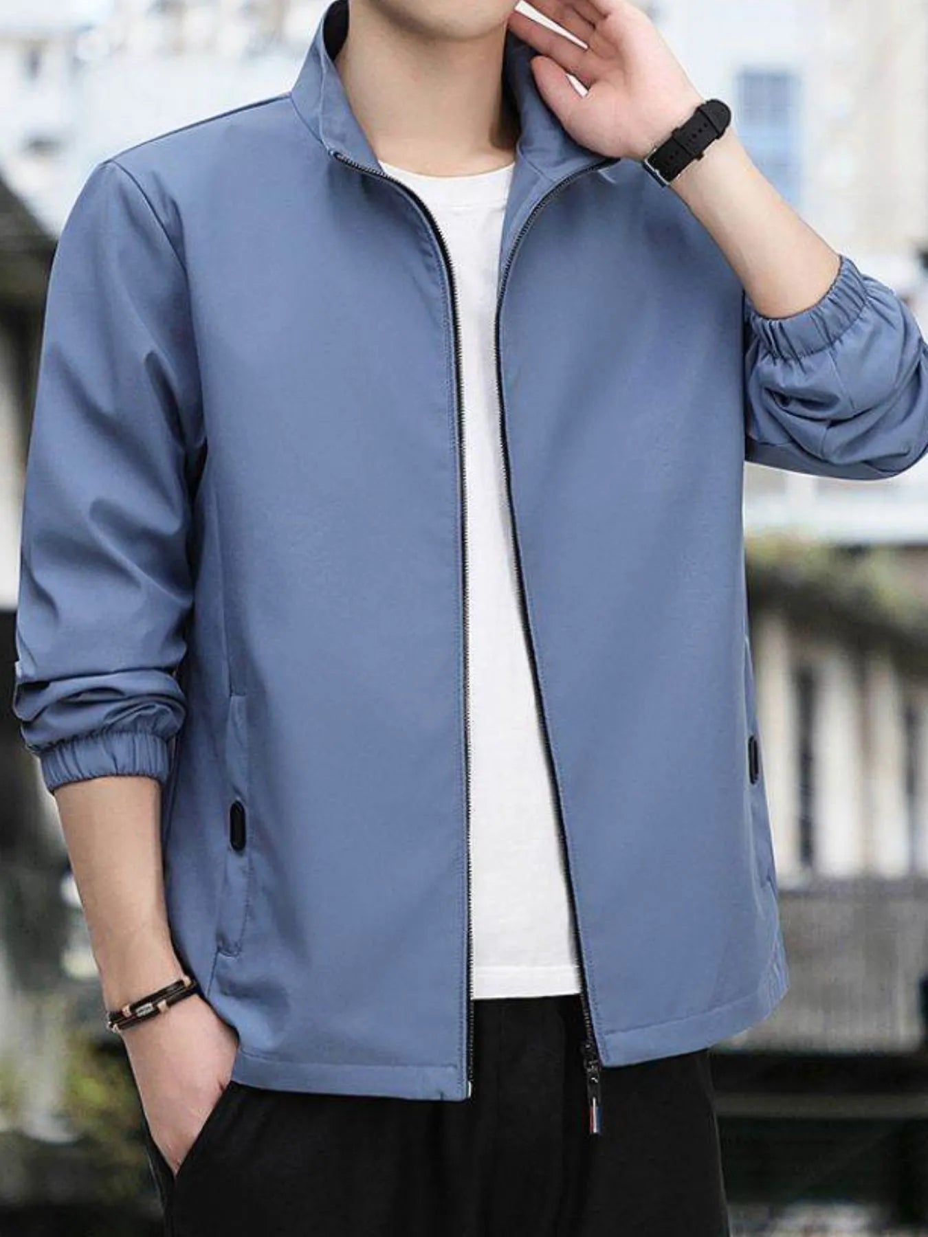 Men's Plus Size Zip Up Long Sleeve Jacket - Fashorio