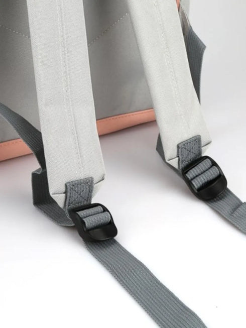 Himawari Contrast Waterproof Canvas Backpack Bag with Side Pockets - Fashorio