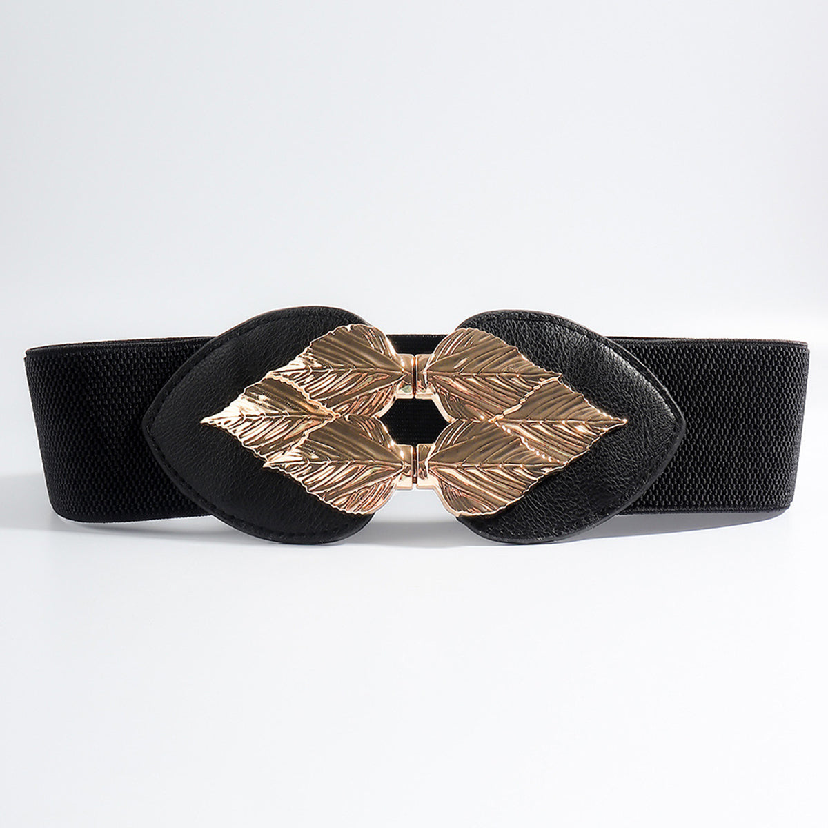 Alloy Leaf Buckle Elastic Belt - Fashorio