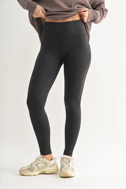 MONO B Essential Solid Leggings BLACK - Fashorio