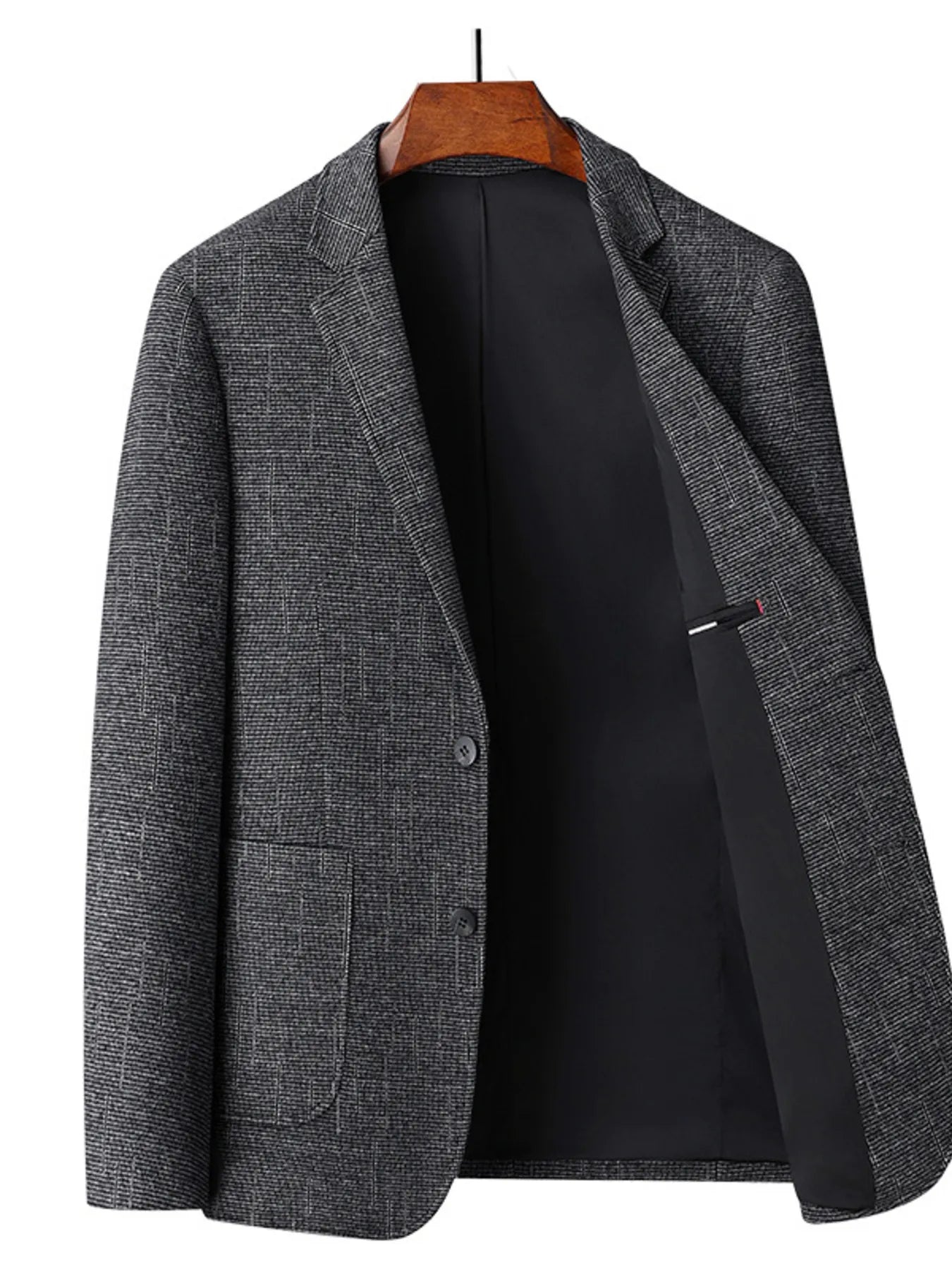 Men's Single-Breasted Tweed Blazer - Fashorio