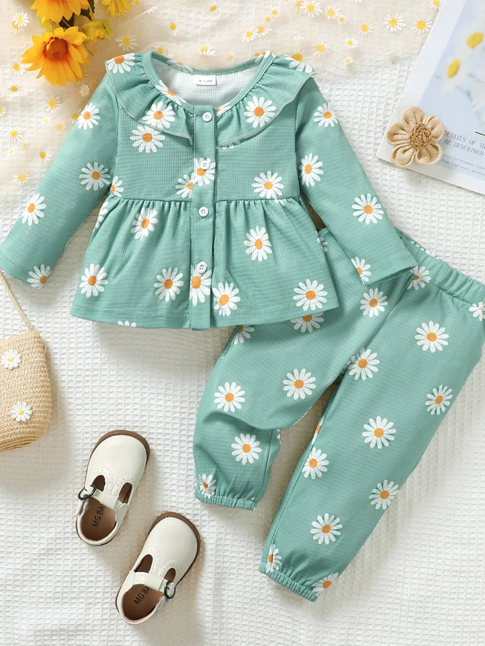 Children's Peplum Blouse and Pants Set - Fashorio