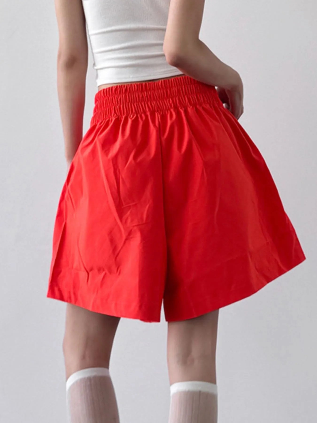Smocked Wide-Leg Shorts - Fashorio