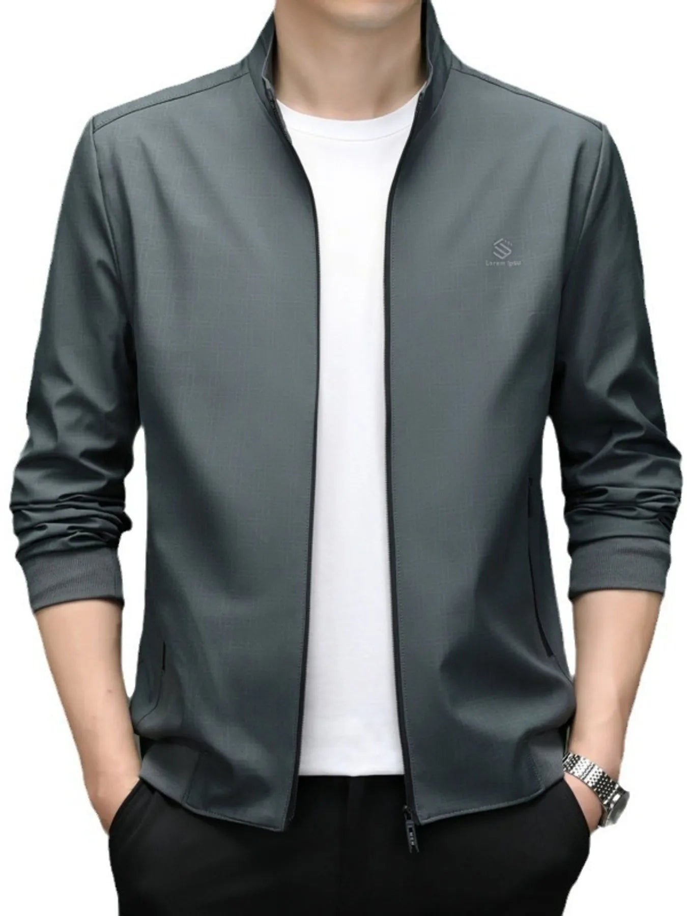 Men's Plus Size Zip Up Slim Fit Jacket - Fashorio