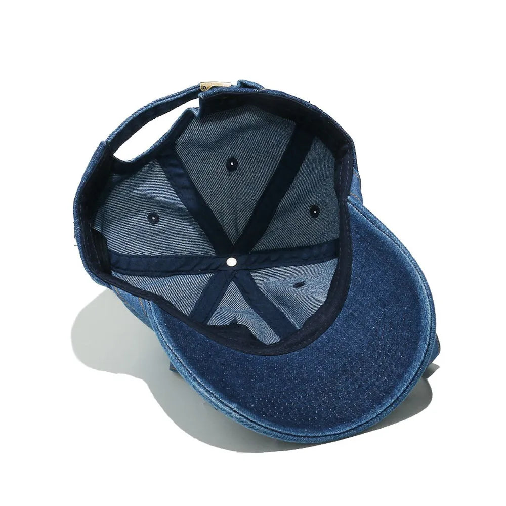 Washed Bow Denim Baseball Cap - Fashorio
