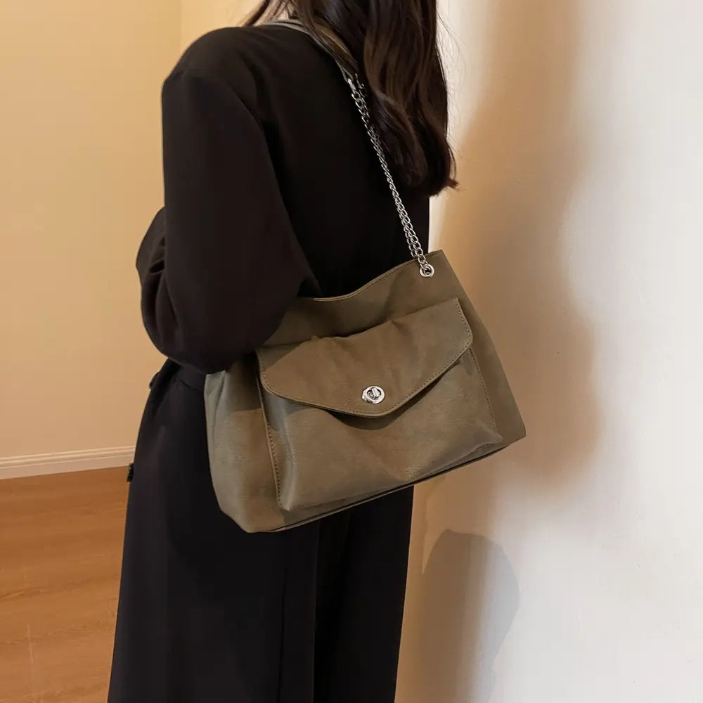 PU Leather Shoulder Bag - Fashorio