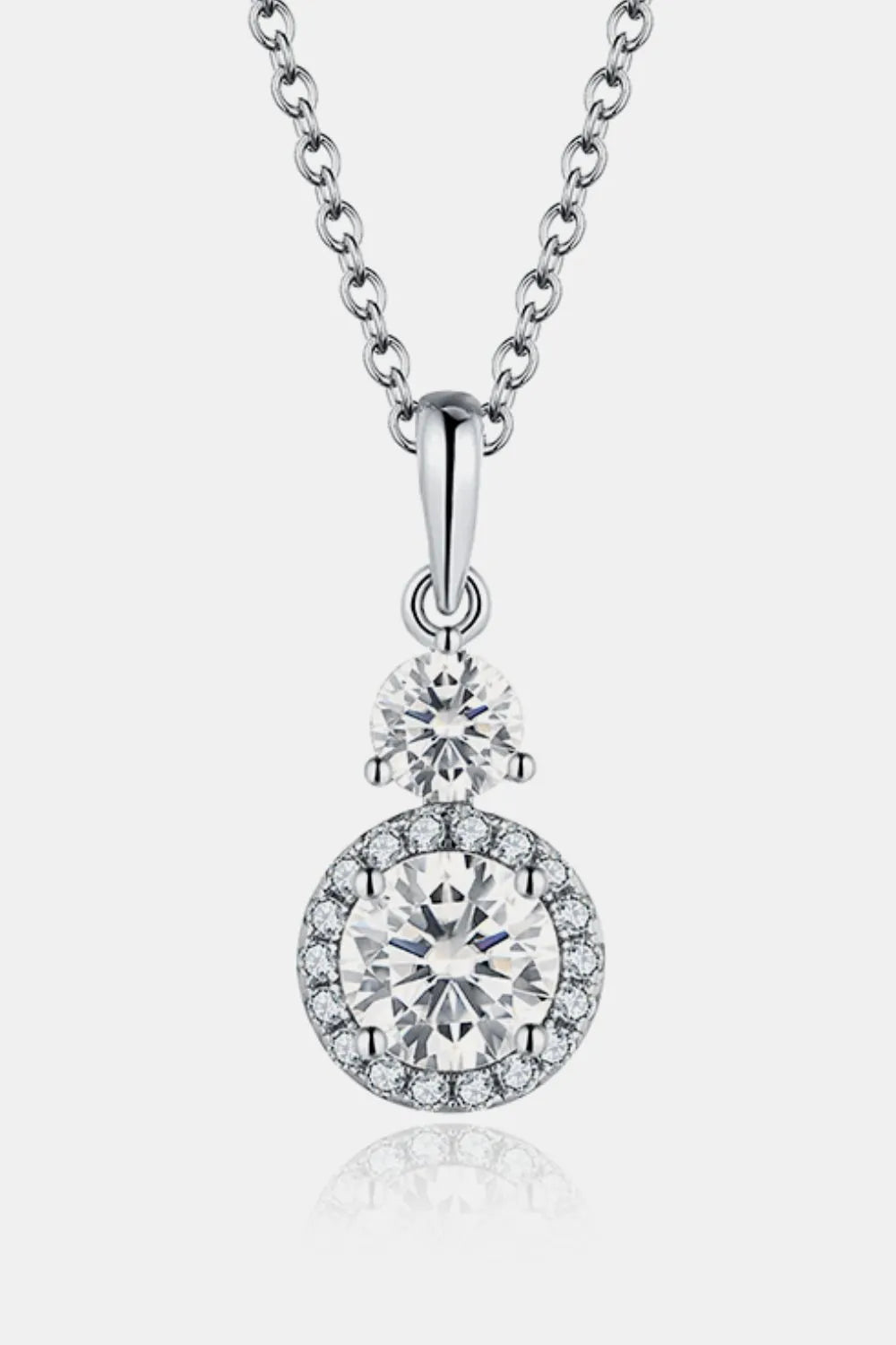 1 Carat Moissanite 925 Sterling Silver Pendant Necklace - Fashorio