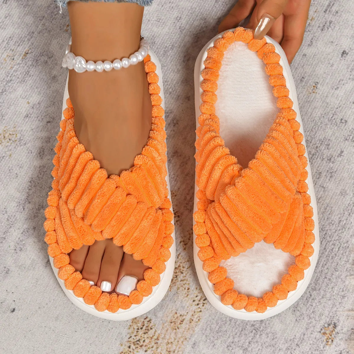 Crisscross Open Toe Platform Slippers - Fashorio