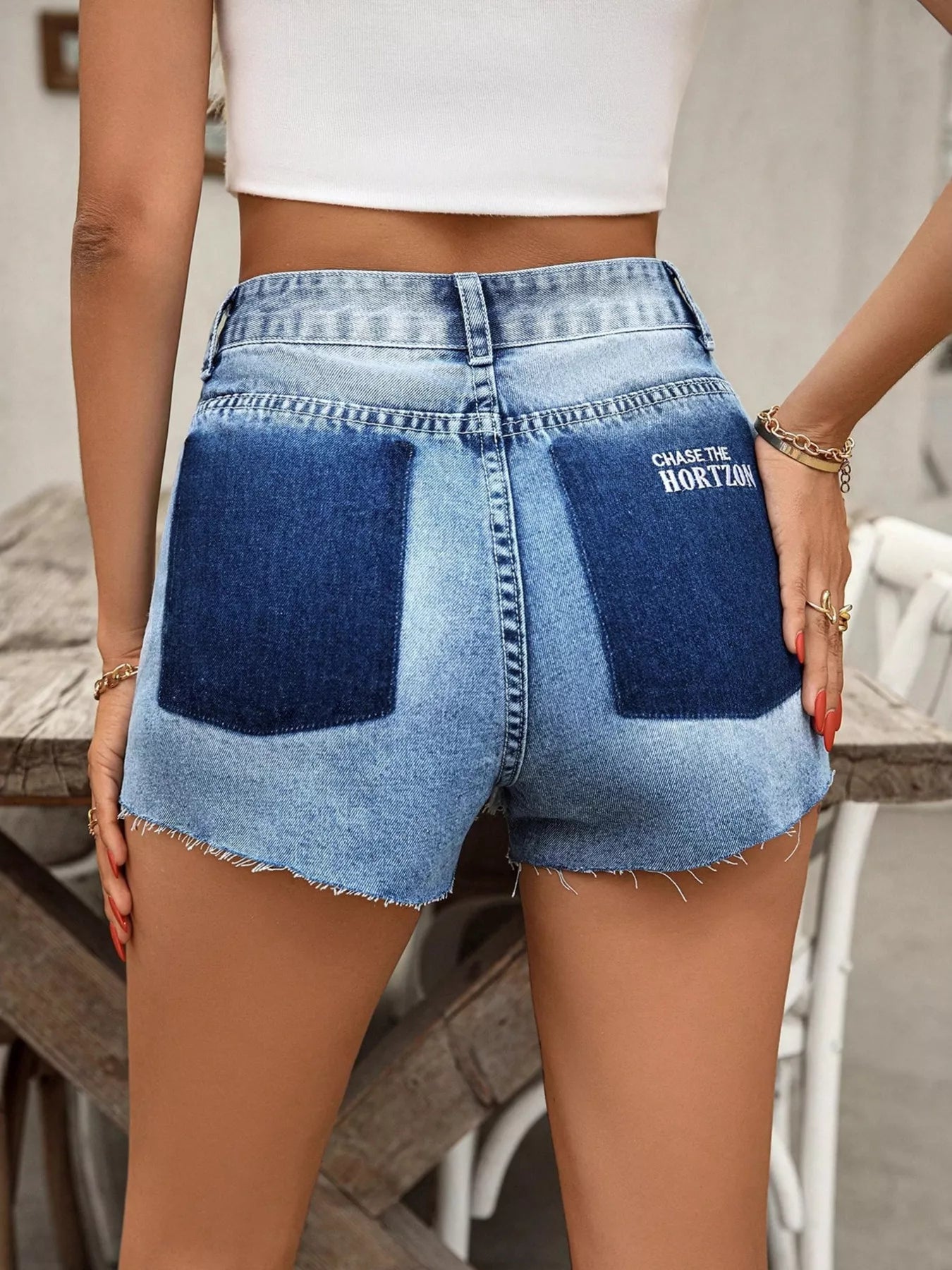 Raw Hem Denim Shorts - Fashorio