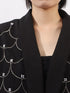 Pearl Detail Long Sleeve Blazer - Fashorio