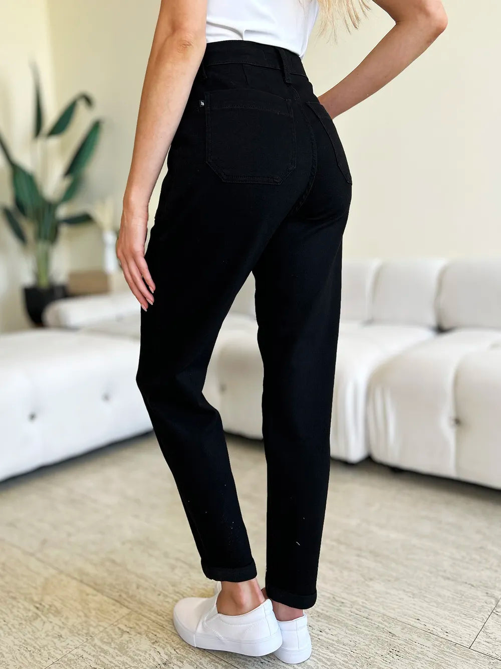 Judy Blue Full Size High Waist Double Roll Cuff Jeans - Fashorio