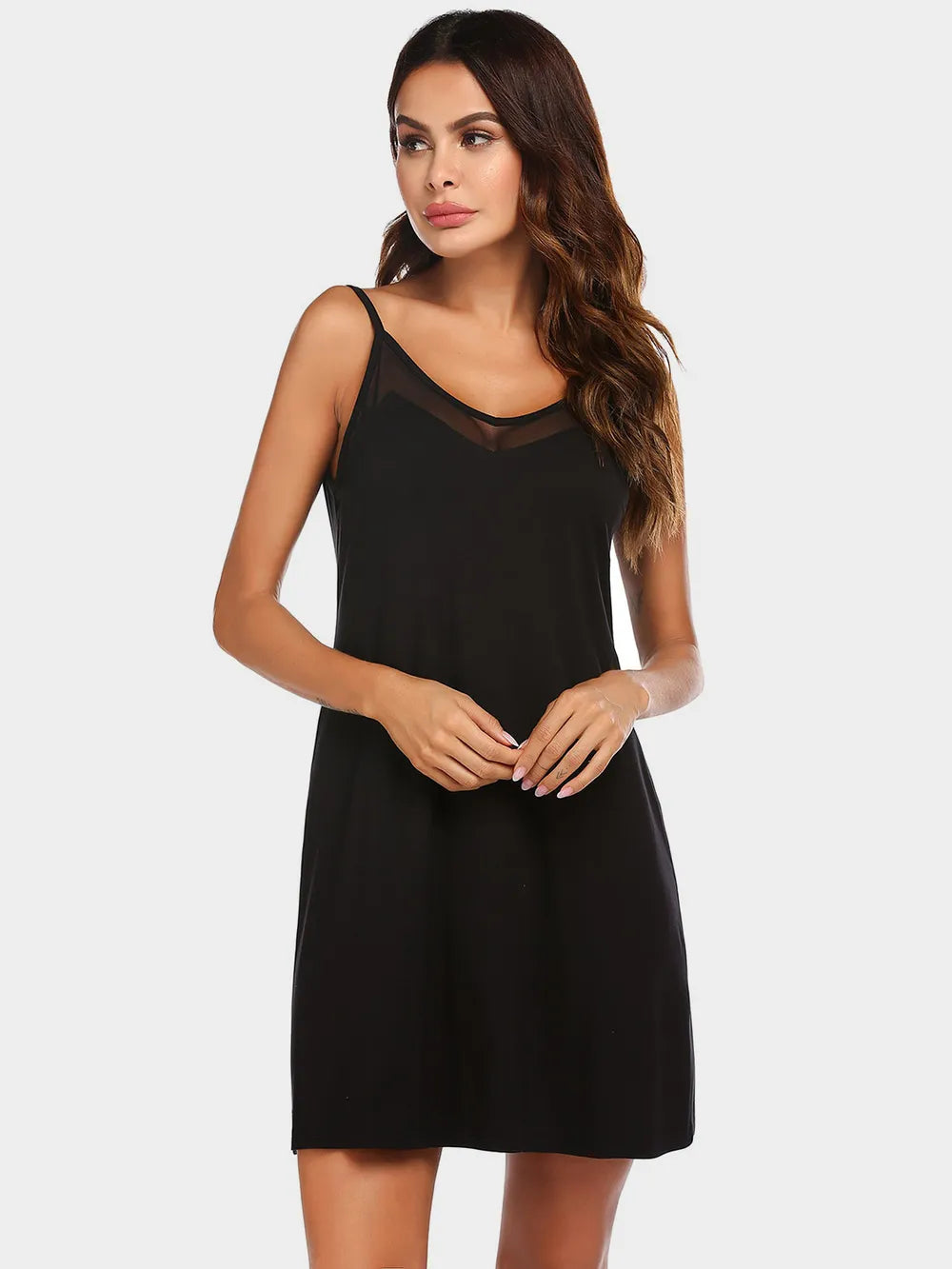 Scoop Neck Spaghetti Strap Lounge Dress - Fashorio