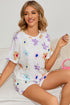Floral Round Neck Raglan Sleeve Top and Shorts Lounge Set - Fashorio
