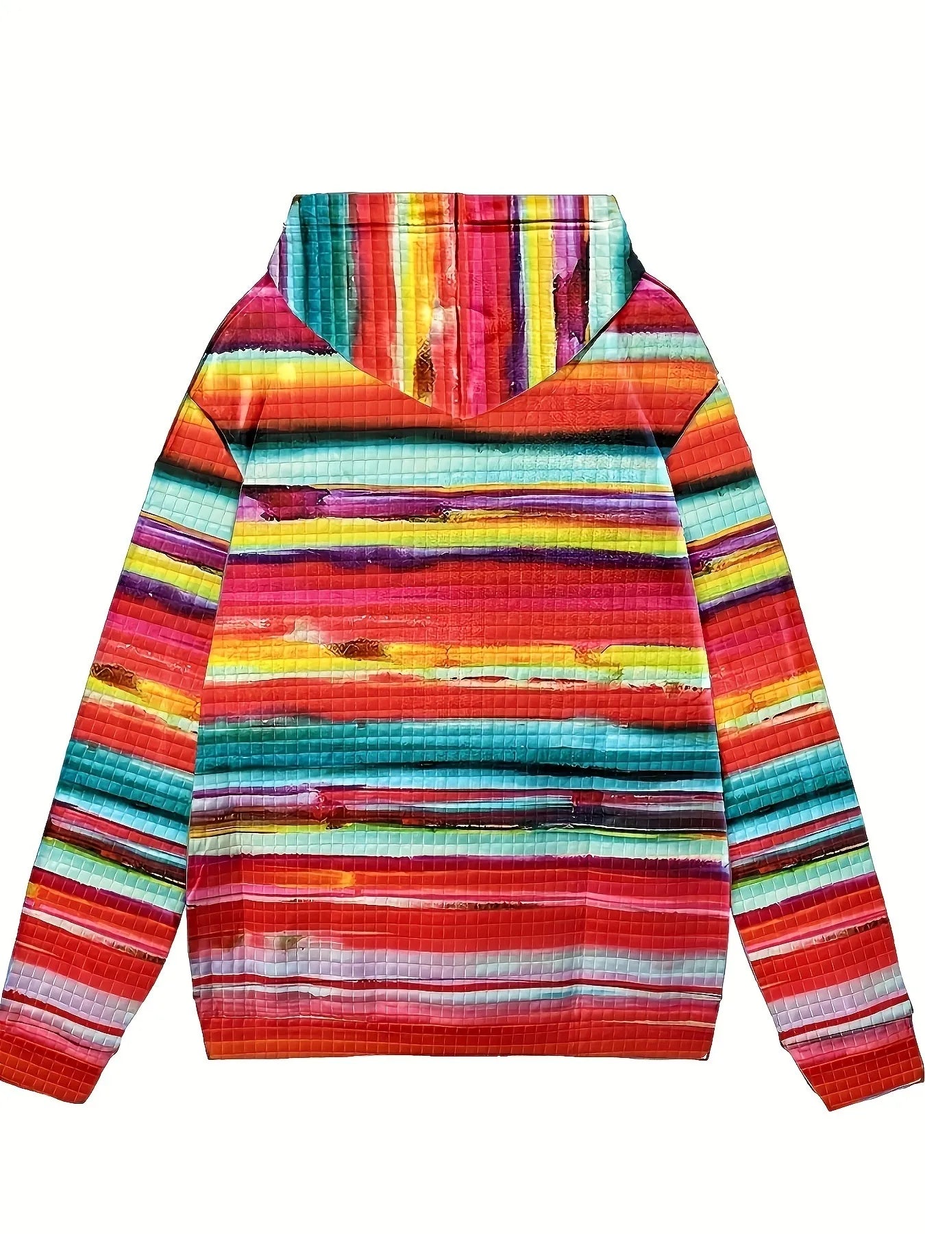 Drawstring Striped Kangaroo Pocket Hoodie - Fashorio