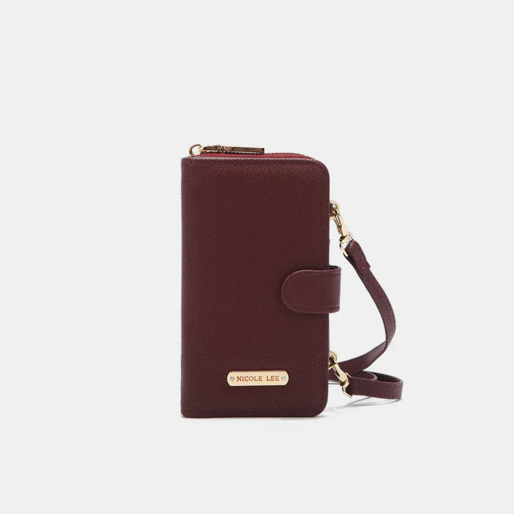 Nicole Lee USA 2 Piece Phone Case Crossbody Wallet Wine One Size - Fashorio