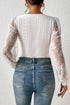 Eyelet Lace Long Sleeve Bodysuit - Fashorio