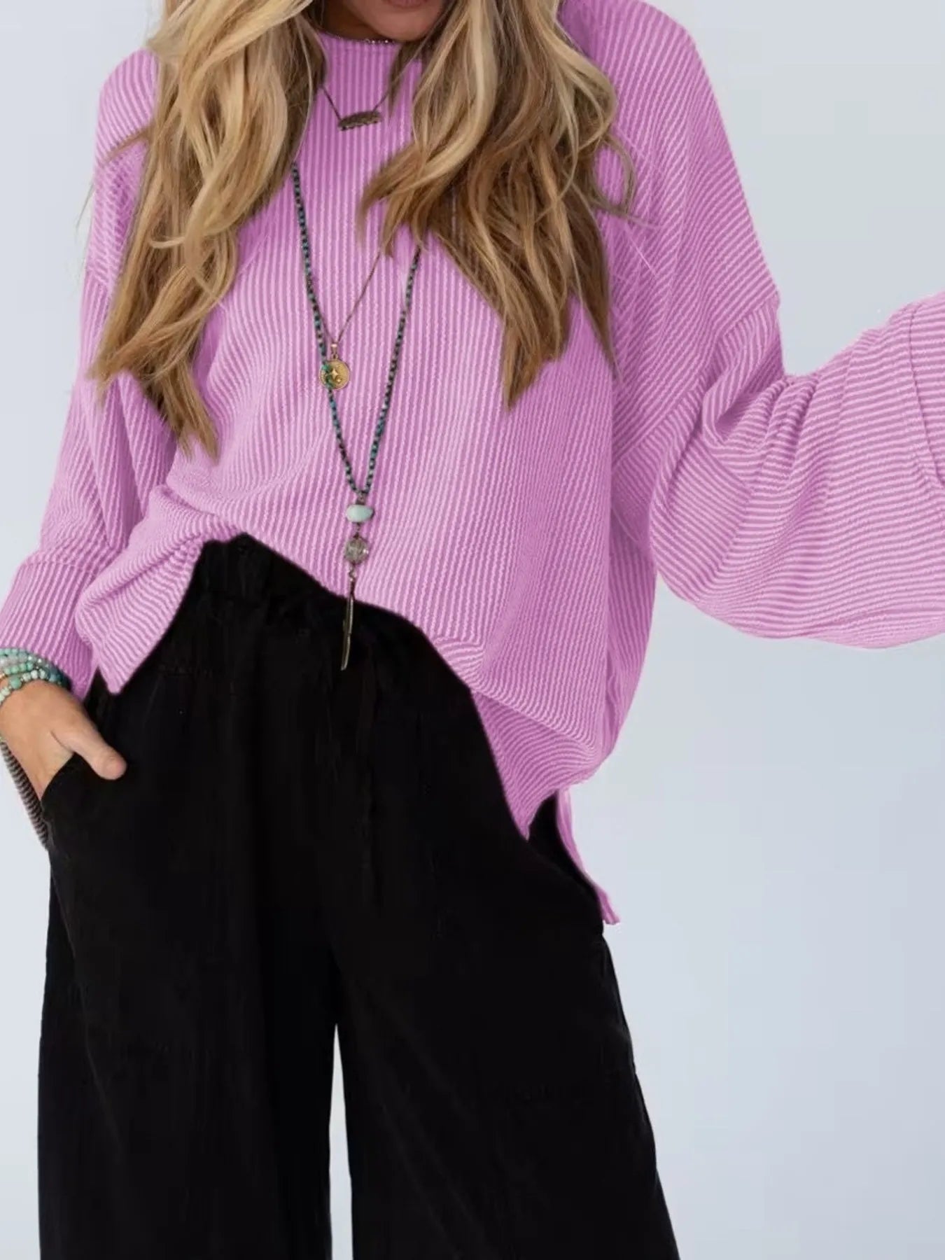 Cutout Back Long Sleeve T-Shirt - Fashorio