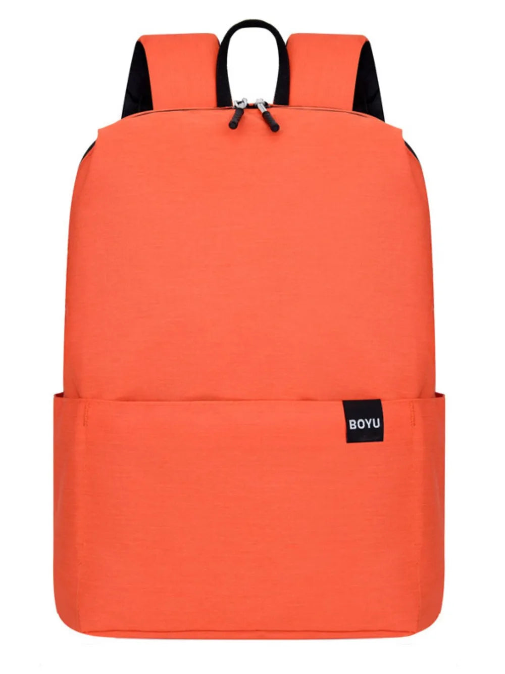 Solid Color Nylon Backpack Bag Orange One Size - Fashorio