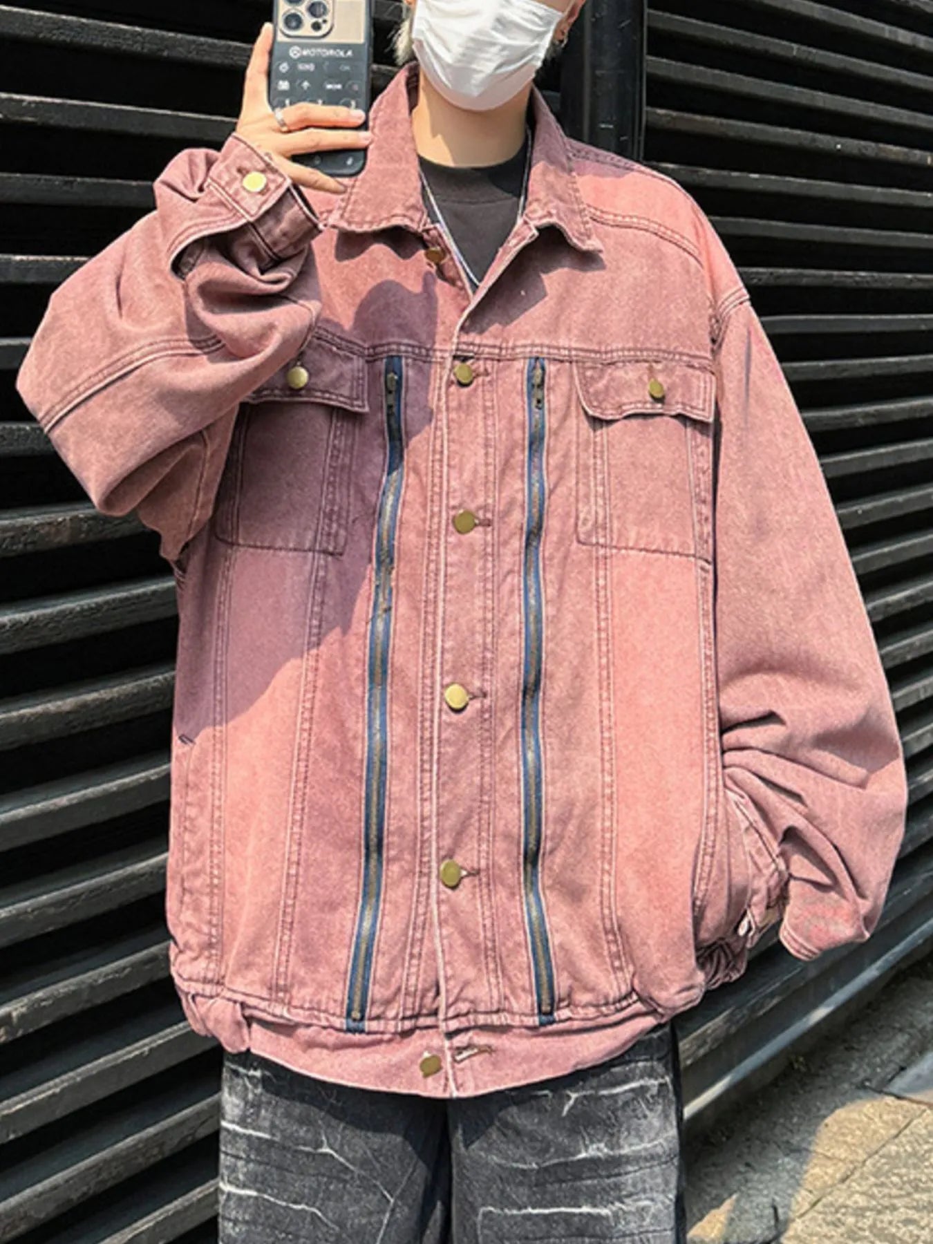 Men's Plus Size Button Up Long Sleeve Denim Jacket - Fashorio