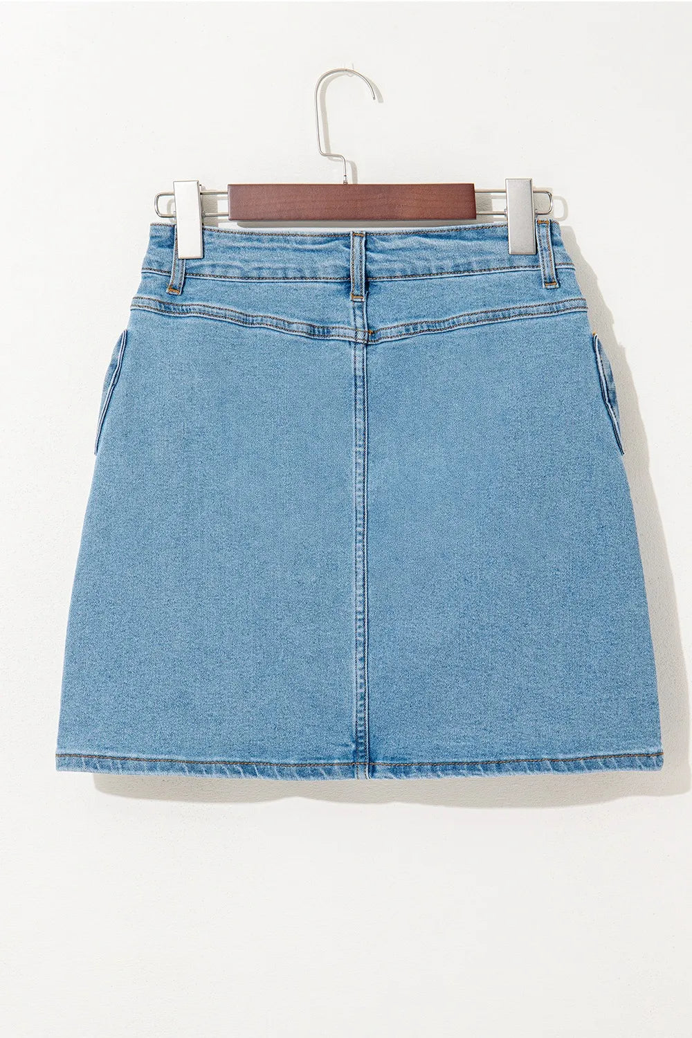 Acid Wash Bowknot Details High Waist Denim Skirt - Fashorio