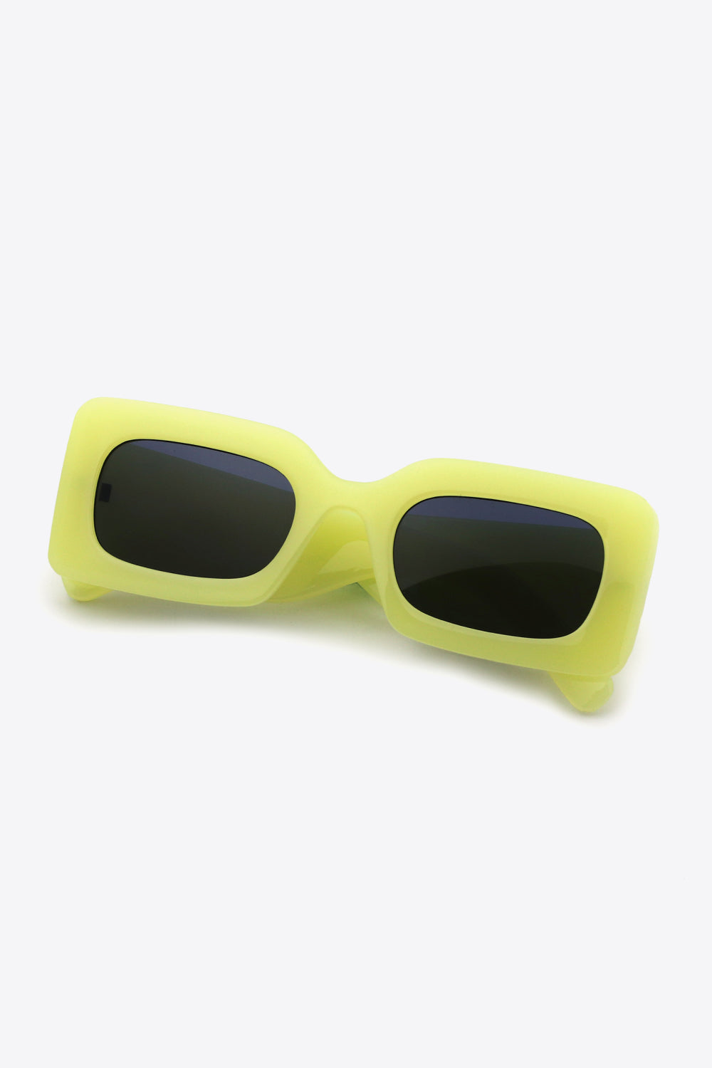 Polycarbonate Frame Rectangle Sunglasses Neon Yellow One Size - Fashorio