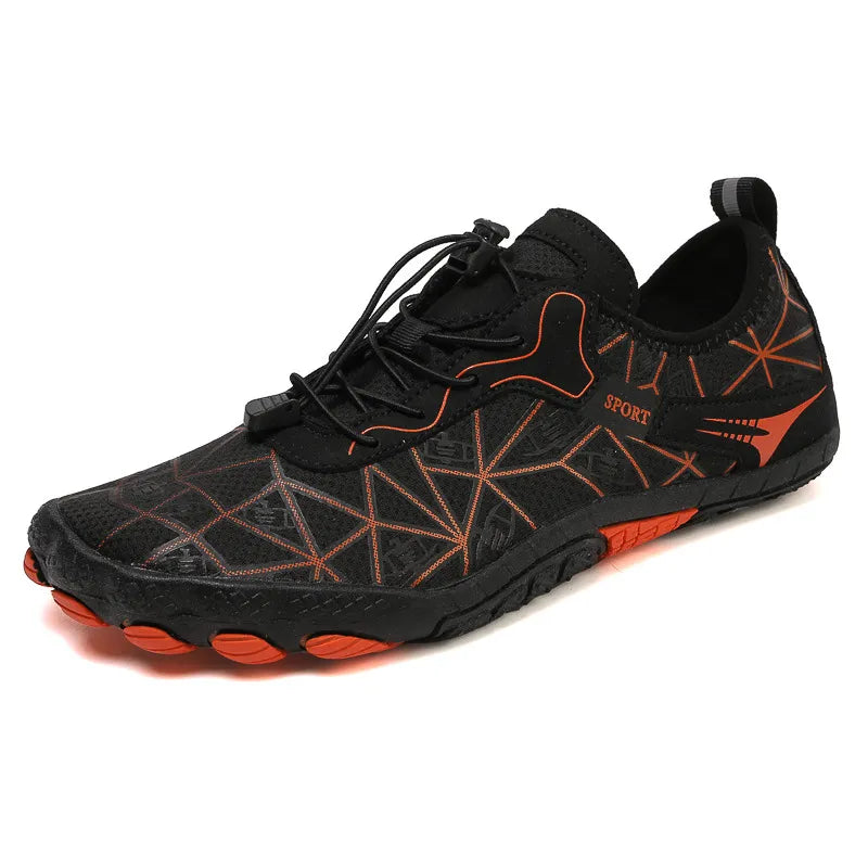 Elastic Lock Laces Mesh Contrast Breathable Athletic Black - Fashorio