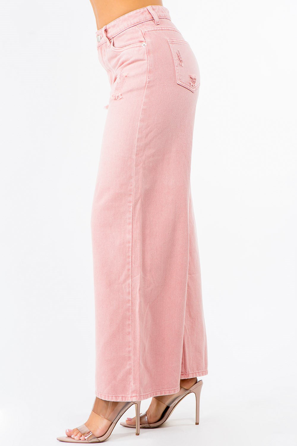 American Bazi High Waist Distressed Wide Leg Jeans - Fashorio