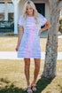 Women Tie-Dye Belted T-Shirt Dress - Fashorio