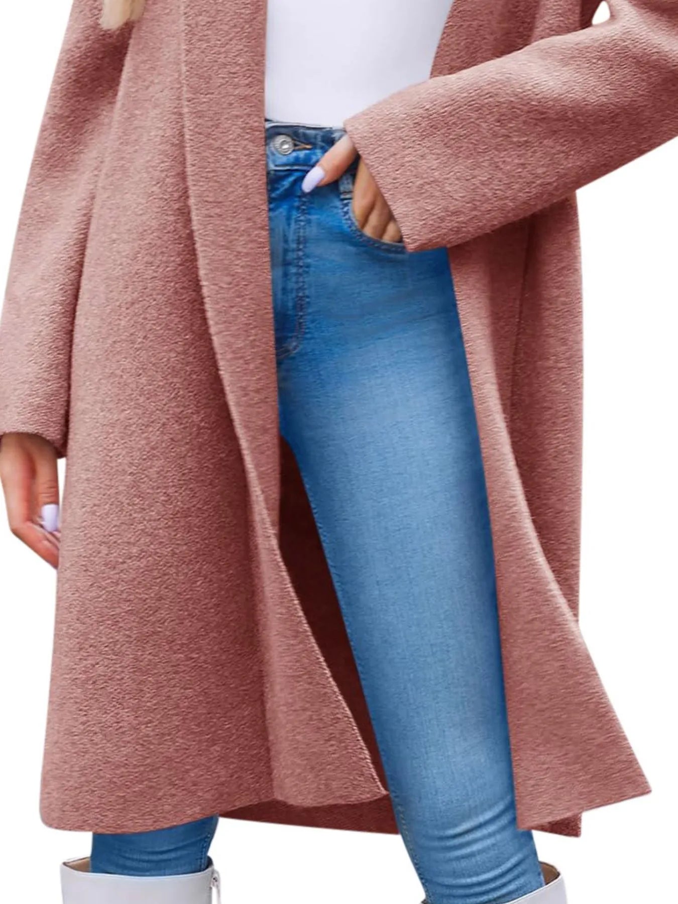Open Front Longline Coat - Fashorio