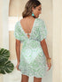 Full Size Boho Print Surplice Beach Cover Up Dress Plus Size - Fashorio