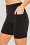 Love Tree High Waist Seam Detail Active Shorts Black - Fashorio