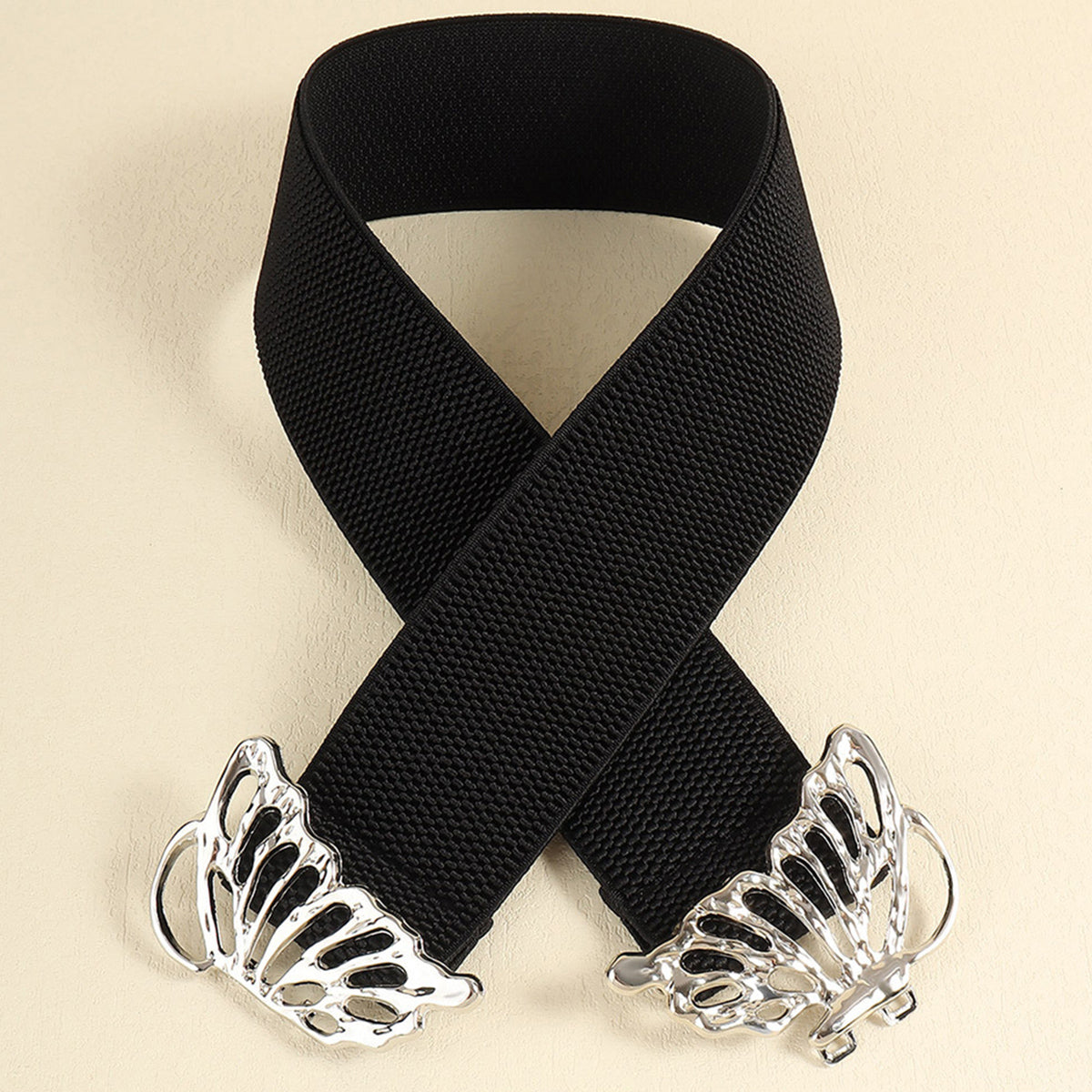 Butterfly Alloy Buckle Elastic Belt - Fashorio