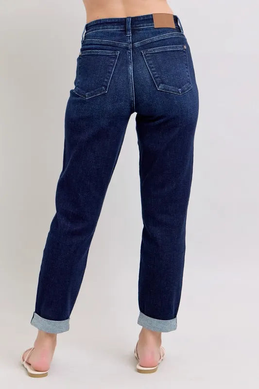Judy Blue Full Size High Waist Boyfriend Jeans Plus Size - Fashorio