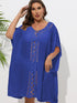Crochet Trim V-Neck Beach Cover Up Dress - Fashorio