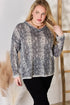 Hailey & Co Full Size Snakeskin V-Neck Long Sleeve Top - Fashorio