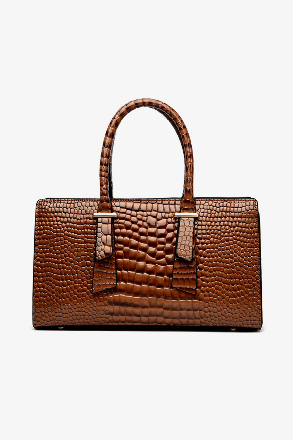 Textured PU Leather Handbag - Fashorio