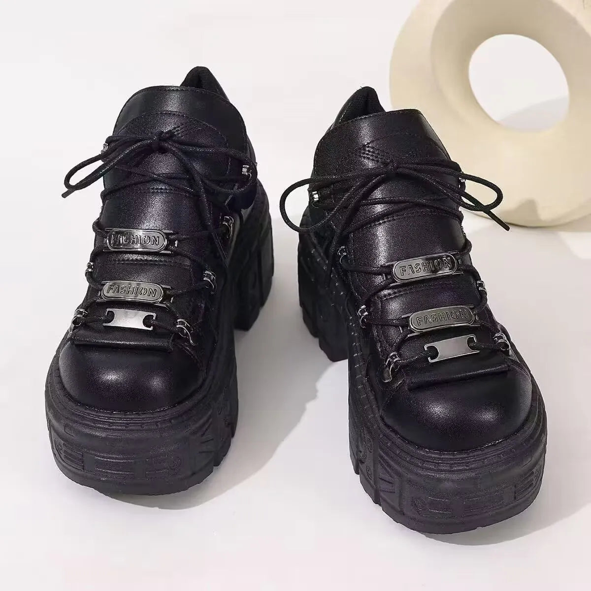 Lace Up Platform Sneakers - Fashorio